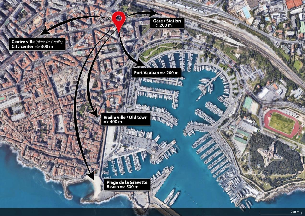 3P Central Refait A Neuf - Parking L430Cm X W275Cm Antibes Eksteriør bilde